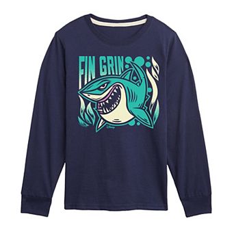 Disney's Finding Nemo Fin Boys 8-20 Grin Long Sleeve Graphic Tee
