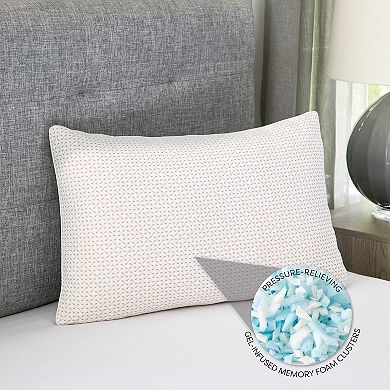BodiPedic Gel-Infused Memory Foam Cluster Jumbo Bed Pillow with Copper Infused Cover