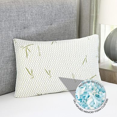 BodiPedic Gel-Infused Memory Foam Cluster Jumbo Bed Pillow with Rayon from Bamboo Infused Cover