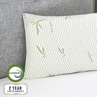 BodiPedic Gel-Infused Memory Foam Cluster Jumbo Bed Pillow with Rayon from Bamboo Infused Cover