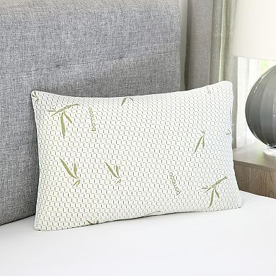 BodiPedic Gel-Infused Memory Foam Cluster Jumbo Bed Pillow with Rayon from Bamboo Infused Cover