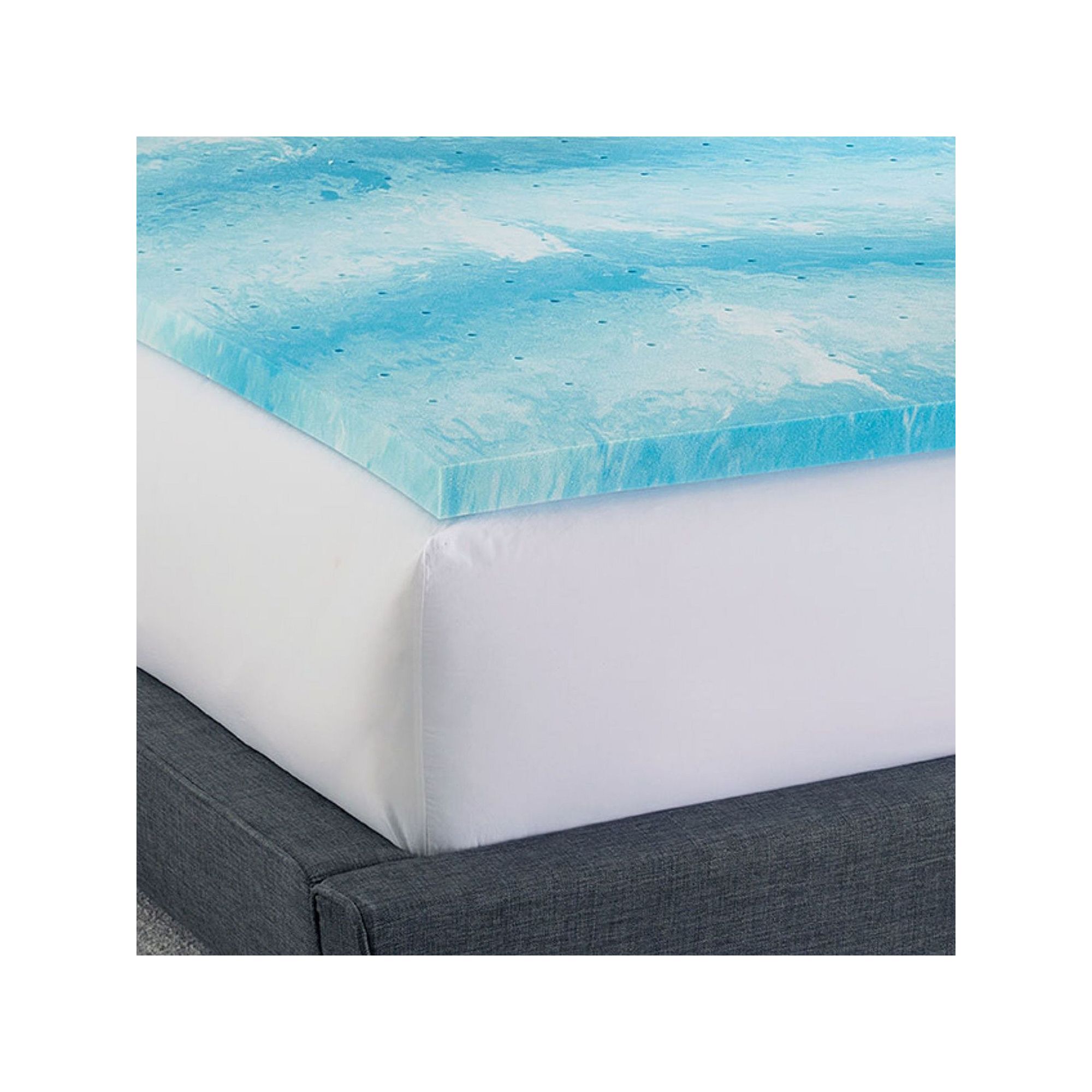 BodiPedic 2-Inch Cooling Gel Swirl Memory Foam Mattress Topper, Size: King,