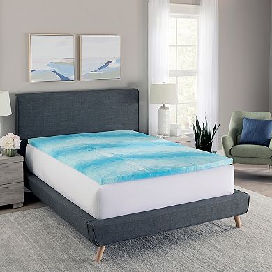 BodiPedic 2-Inch Cooling Gel Swirl Memory Foam Mattress Topper