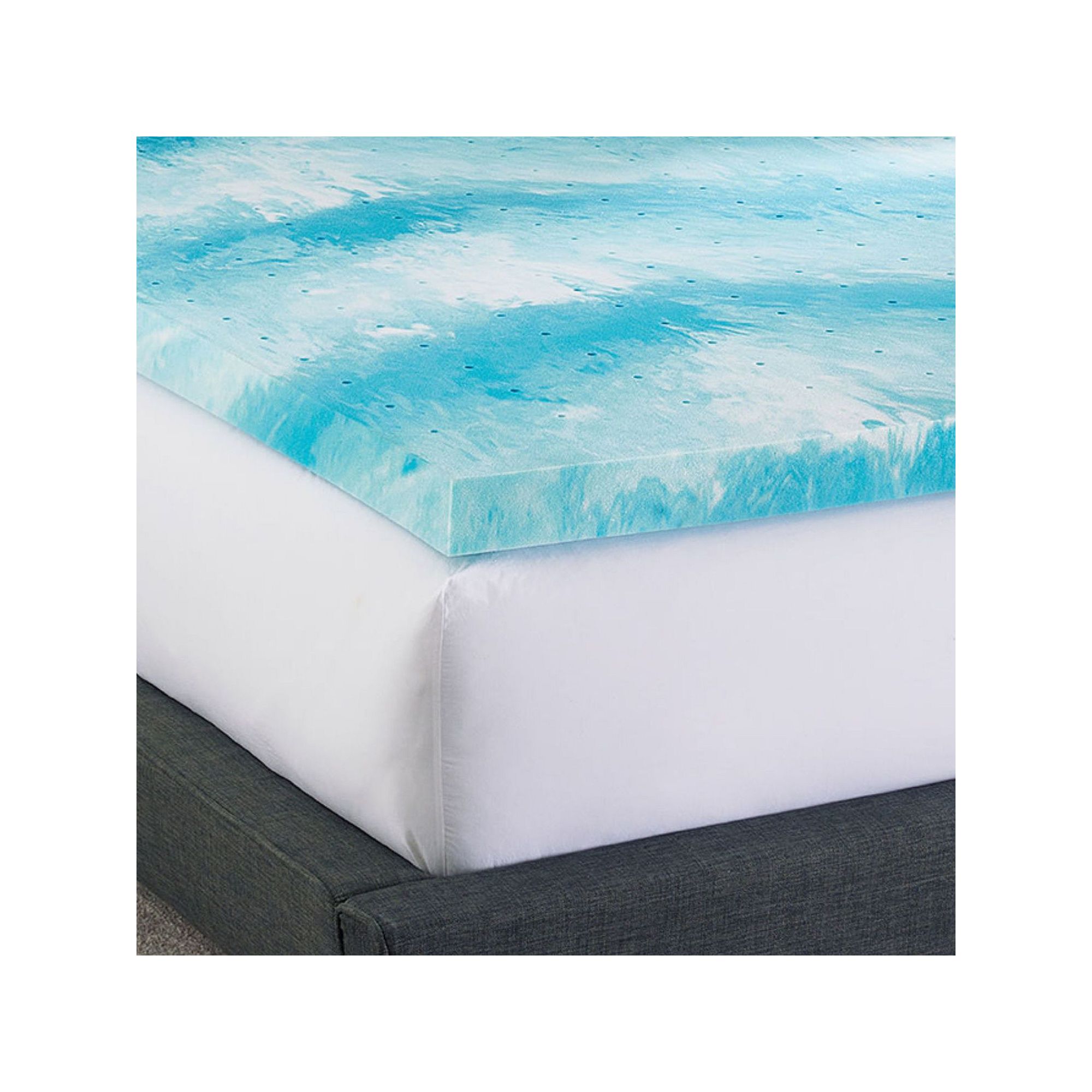 BodiPedic 3-Inch Cooling Gel Swirl Memory Foam Mattress Topper, Size: King,
