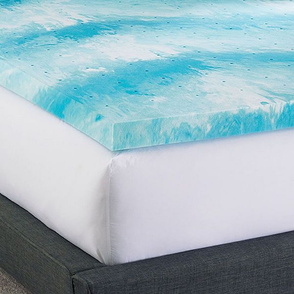 BodiPedic 3Inch Cooling Gel Swirl Memory Foam Mattress Topper