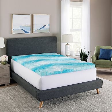 BodiPedic 3-Inch Cooling Gel Swirl Memory Foam Mattress Topper