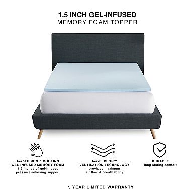 BodiPedic 1.5-Inch Gel-Infused Memory Foam Mattress Topper