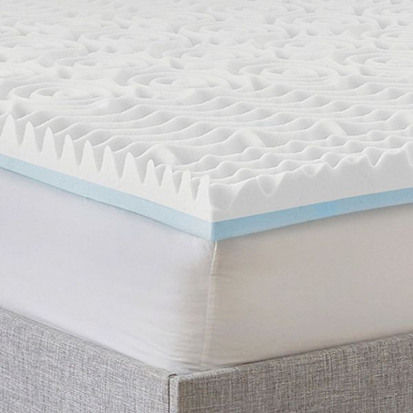 BodiPedic 3-Inch Reversible Dual Sided Memory Foam Mattress Topper - White (QUEEN)