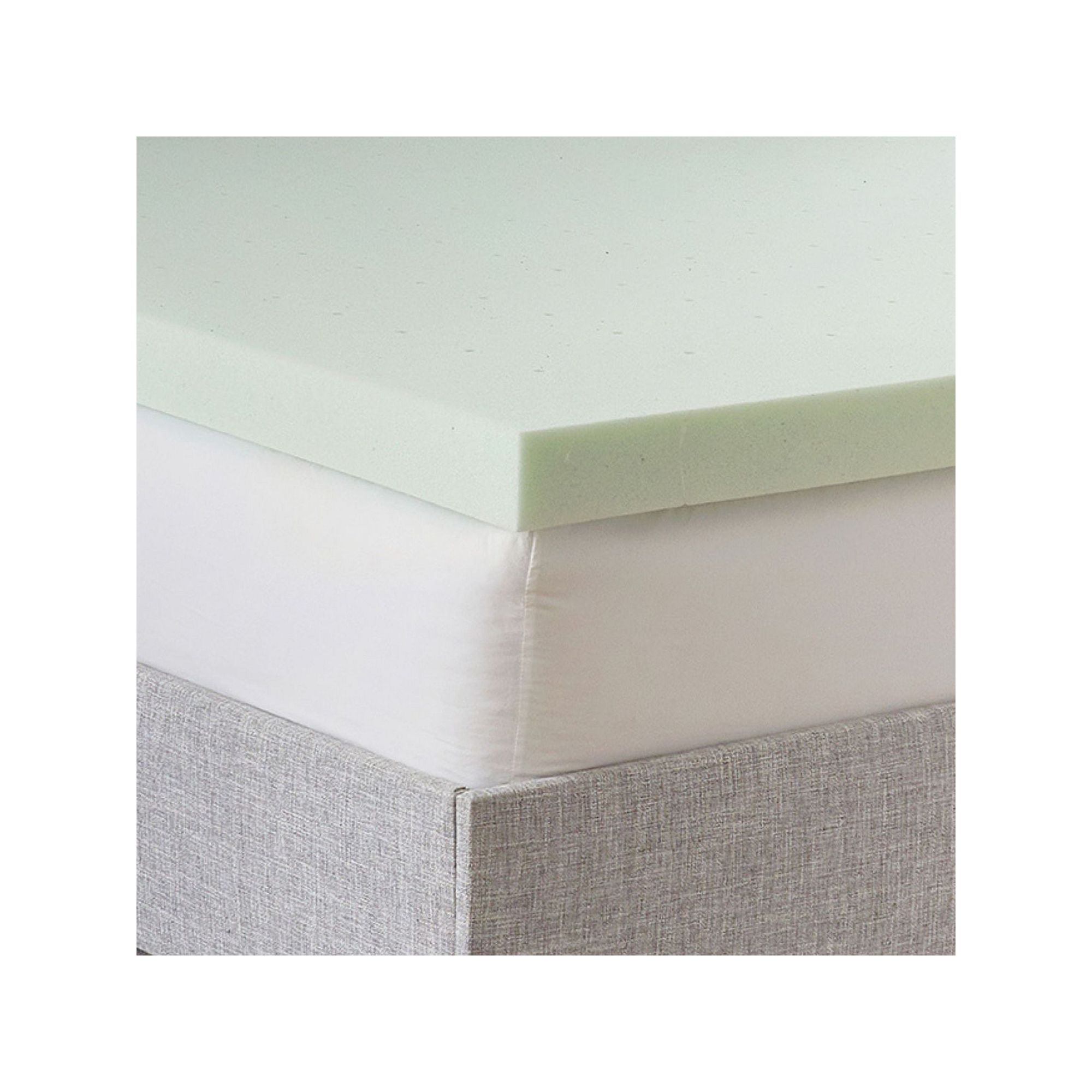 BodiPedic 3-Inch Green Tea Infused Memory Foam Mattress Topper, Size: King