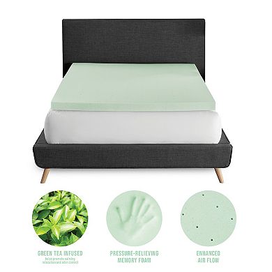 BodiPedic 3-Inch Green Tea Infused Memory Foam Mattress Topper