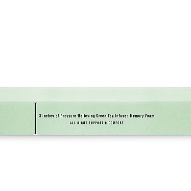 BodiPedic 3-Inch Green Tea Infused Memory Foam Mattress Topper