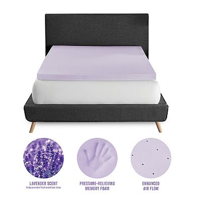 BodiPedic 3-Inch Lavender Scented Memory Foam Mattress Topper