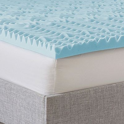 Queen- BodiPedic 2-Inch Gel-Infused Zoned Convoluted Memory Foam Mattress Topper