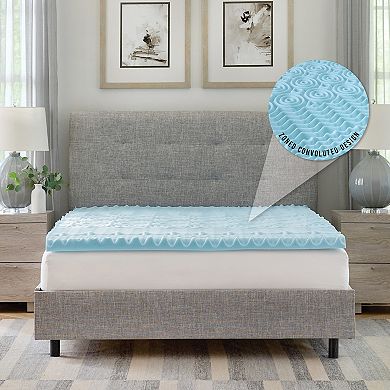 BodiPedic 2-Inch Gel-Infused Zoned Convoluted Memory Foam Mattress Topper