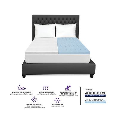 BodiPedic 2-Inch Cooling Gel Memory Foam Mattress Topper with Graphene Infused Cover