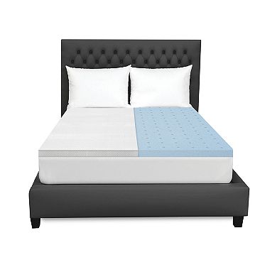 BodiPedic 2-Inch Cooling Gel Memory Foam Mattress Topper with Graphene Infused Cover
