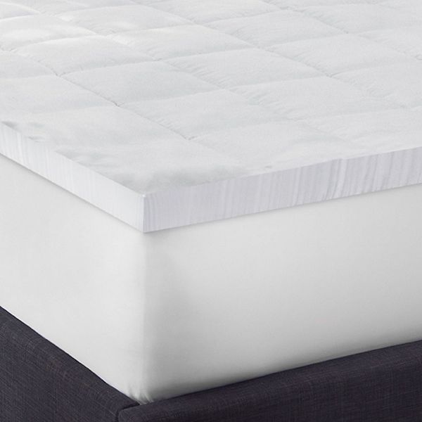 BodiPedic 4-Inch Hybrid Memory Foam and Fiber Mattress Topper - White (FULL)