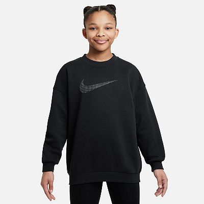 Girls 8 20 Nike Swoosh Print Oversized Crewneck Sweatshirt