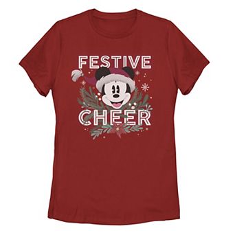 Disney's Mickey Mouse Juniors' Festive Cheer Graphic Tee