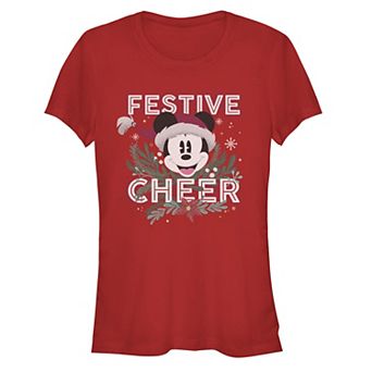Disney's Mickey Mouse Juniors' Festive Cheer Graphic Tee
