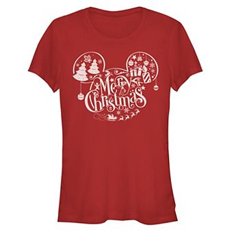 Disney's Mickey Mouse Juniors' Merry Christmas Print Graphic Tee