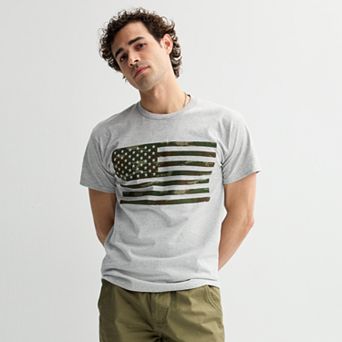 Men's Camo Americana Flag Short Sleeve Graphic Tee