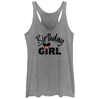 Disney's Mickey Mouse Juniors' Birthday Girl Racerback Graphic Tank