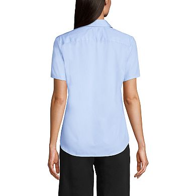 Women's Lands' End School Uniform Peter Pan Collar Broadcloth Shirt