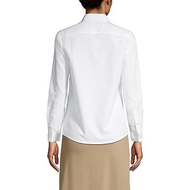 Women's Tall Lands' End School Uniform Long Sleeve Oxford Dress Shirt