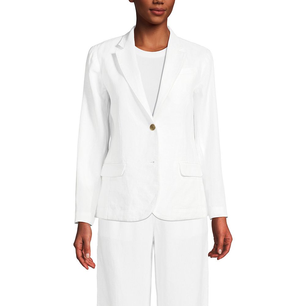 Women's Lands' End 2-Button Linen Blazer
