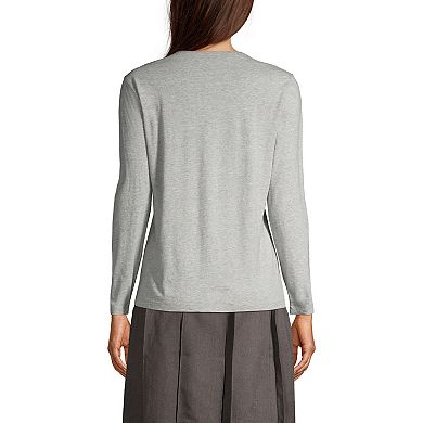 Women's Lands' End School Uniform Long Sleeve Essential T-shirt