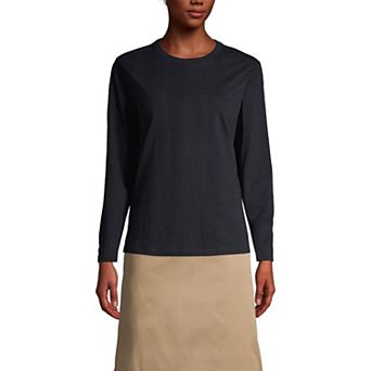 Women's Lands' End School Uniform Long Sleeve Essential T-shirt