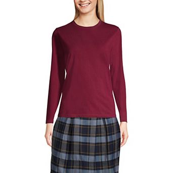 Women's Lands' End School Uniform Long Sleeve Essential T-shirt