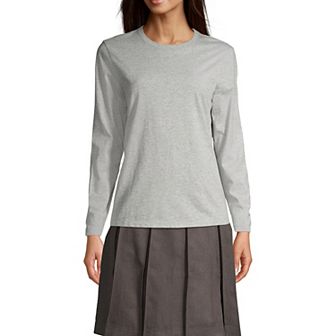 Women's Lands' End School Uniform Long Sleeve Essential T-shirt