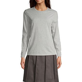 Women's Lands' End School Uniform Long Sleeve Essential T-shirt