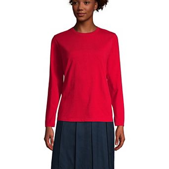 Women's Lands' End School Uniform Long Sleeve Essential T-shirt