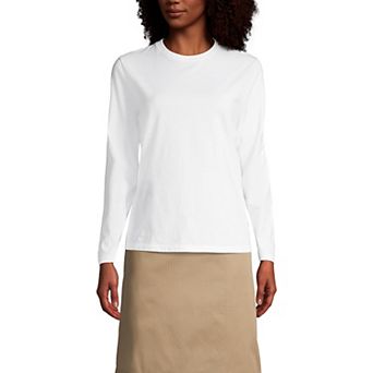 Women's Lands' End School Uniform Long Sleeve Essential T-shirt