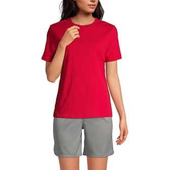 Women's Tall Lands' End School Uniform Short Sleeve Essential T-shirt