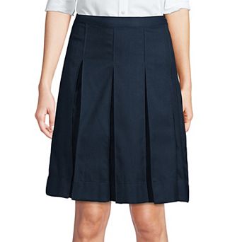 Women's Lands' End School Uniform Above the Knee Box Pleat Skirt