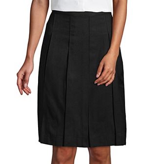 Women's Lands' End School Uniform Twill Box Pleat Skirt