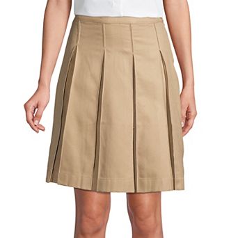 Women's Lands' End School Uniform Twill Box Pleat Skirt