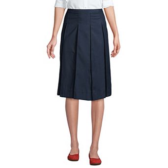 Women's Lands' End School Uniform Below the Knee Box Pleat Skirt