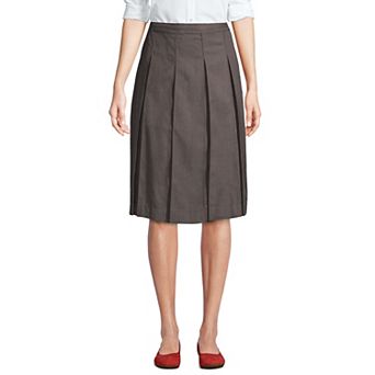 Women's Lands' End School Uniform Below the Knee Box Pleat Skirt