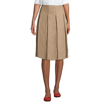 Women's Lands' End School Uniform Below the Knee Box Pleat Skirt