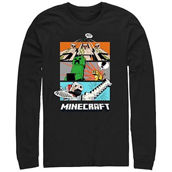 Men's Minecraft Scenes Panel Graphic Tee