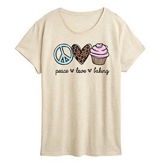 Women's Peace Love Baking Graphic Tee