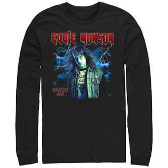 Men's Stranger Things Eddie Munson Lightning Cover Graphic Tee