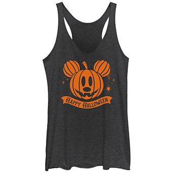 Disney's Mickey Mouse Juniors' Pumpkin Head Happy Halloween Banner Rackerback Graphic Tank