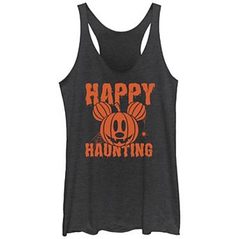 Disney's Mickey Mouse Juniors' Pumpkin Head Happy Haunting Rackerback Graphic Tank