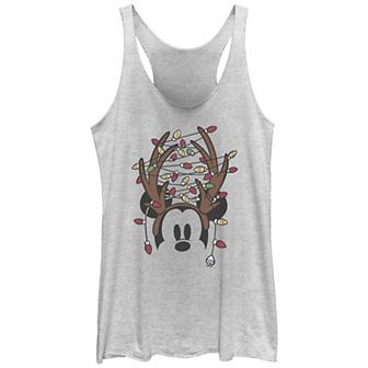 Disney's Mickey Mouse Juniors' Antlers With Christmas Lights Rackerback Graphic Tank